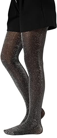 CALZITALY Calzamaglia Bimba, Collant con Brillantini, Calze Brillanti Bambina, dai 2 ai 14 Anni, Nero, Rosa, Multicolore, 40 DEN, Made in Italy (Nero, 12-14 anni)