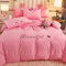 Einzelbettbezug Set, Winter doppelseitig Samt Dicke Korallen warm Kristall Samt Velvet extra großes dachgebautes Doppelbett einzelnes Kissen (Color : E, Size : 1.8m Bed(4pcs))