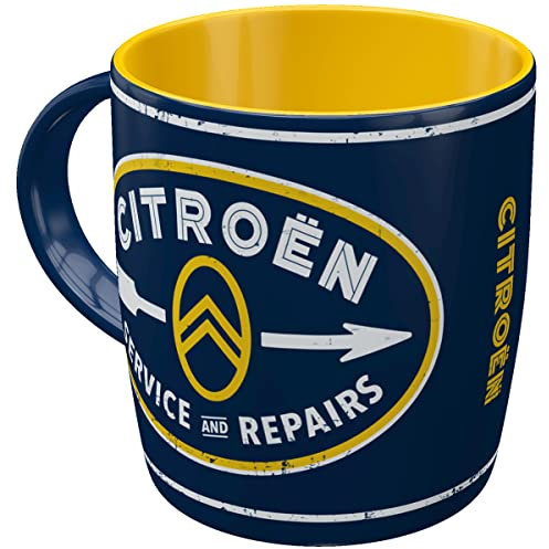 Nostalgic-Art Tasse à café rétro, Citroen – Service & Repairs – Idée de cadeau pour fans de voitures, en céramique, Design vintage, 330 ml