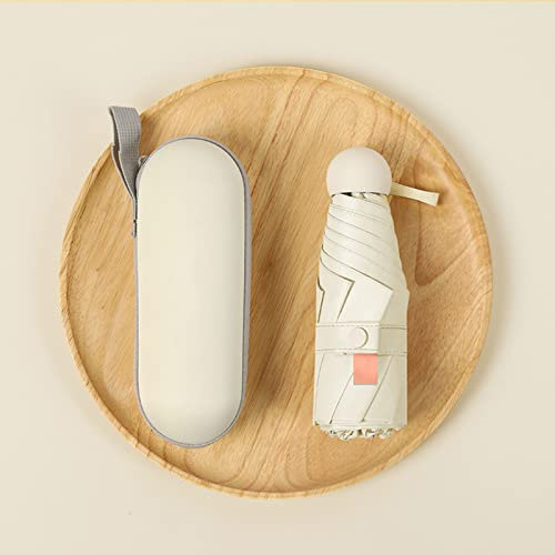 AMZWDMZ Paraguas Plegable,Sombrilla Lluvia Portátil,Sombrilla con protección UV,Diseño de Cinco Pliegues,con Caja de cápsulas,Muy Adecuado para Viajes y Uso en Varias Ocasiones