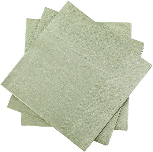 Spakon Cocktail-Servietten, 2-lagig, weich, für Abendessen, Hochzeit, Party, Babyparty, Geburtstag, Brautjubiläum, Empfang, 12,7 x 12,7 cm, Grün, 100 Stück