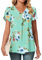 Bestbee Ladies Summer Tops, V Neck Petal Short Sleeve Shirts Dressy Chiffon Tunic Tops Casual T-Shirts Cute Blouses for Women, Mint Green, L