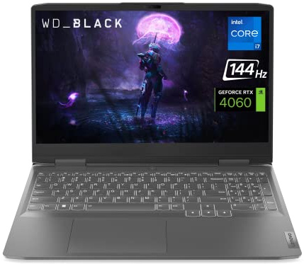 Lenovo LOQ Gaming Laptop, NVIDIA GeForce RTX 4060, Intel 13a generazione i7-13700H, display FHD 144Hz da 15,6, RAM DDR5 da 32 GB, SSD PCIe da 1 TB, webcam, HDMI, RJ45, KB retroilluminato, Wi-Fi 6