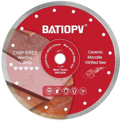 BATIOPV Disco diamantato 230 x 22,2 mm,Taglio a secco con taglio a umido, disco diamantato per il taglio di gres porcellanato, granito, marmo, ceramic, Cemento Calcestruzzo Pietra