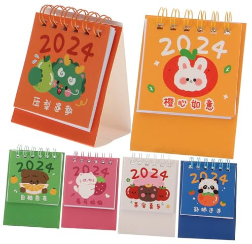 FUNOMOCYA 6stücke Tischkalender Klein Mit Kaninchenmotiven Cartoon-kalender Als Schreibtischschmuck Kalender-notizblöcke Für Büro Und Zuhause Kalender Für Lehrer Und Angestellte
