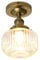 JIMUBEAM Industrial Semi Flush Mount Ceiling Pendant Light, Clear Striped Glass Lampshade Farmhouse Light Fixture, Close to Ceiling Light Fixture for Porch, Hallway, Entryway, Kitchen, Bedroom