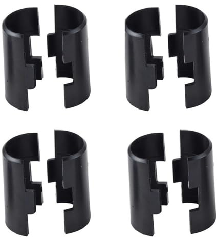 1 Wire Shelf Clips for 25mm Post Shelving, Plastic Wire Shelving Sleeves, Shelf Lock Clips, Black [4 Pairs]