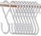 AUSYIWI 10 ganci a forma di s con sistema anticaduta, ganci a s ti aiutano a organizzare la tua casa Organizza la tua cucina e i tuoi armadi (Diametro del palo < 2.5 cm，【argento】)