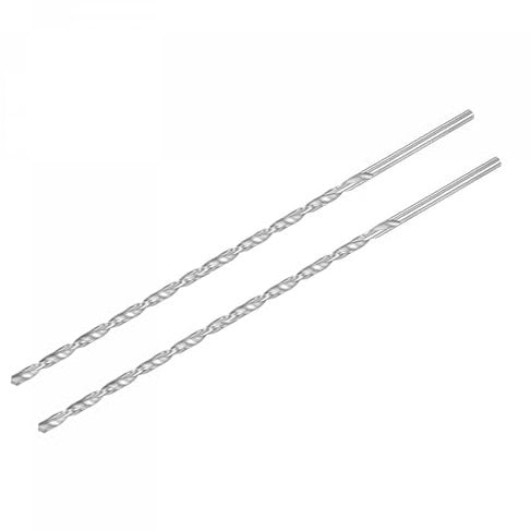 TA-VIGOR 2Pcs 4.2mm Extra Long Twist Drill Bits, 200mm Length High-Speed Steel HSS Straight Shank Spiral Drill Bits for Wood Metal Aluminum Plastic