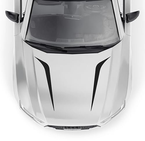 Finest Folia Luftschlitze Aufkleber Set Motorhaube Auto 80x19,5cm für Motorhaube Sticker Kfz Zubehör Tuning Dekor Design Folie Racing selbstklebend KX095 (Schwarz Matt)