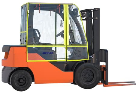 BENVOL Forklift Cover, All-Weather All-Season Use, Universal Type,EVA Transparent Material,600D Silver-Coated Oxford,Waterproof, Windproof, Rainproof and UV-Proof,Forklift Capacity Up to 6000 Lbs