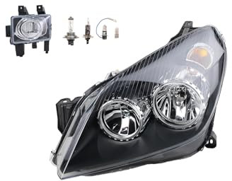 Johns, Scheinwerfer Halogen Front passend für Opel Astra H 03/2004 - H7 H1 Links Fahrer + Nebelscheinwerfer + Leuchtmittel