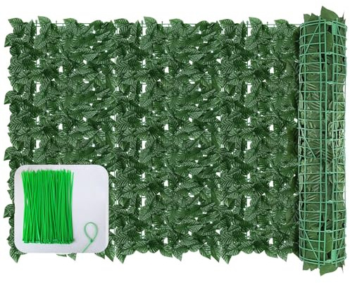 GEIGUIWA 120x40inch Artificial Ivy Privacy Fence Wall Screen - Faux Greenery Backdrop Ivy Vine Leaf Hedges Fence Panels for Patio, Balcony, Garden, Backyard Indoor Outdoor Decor