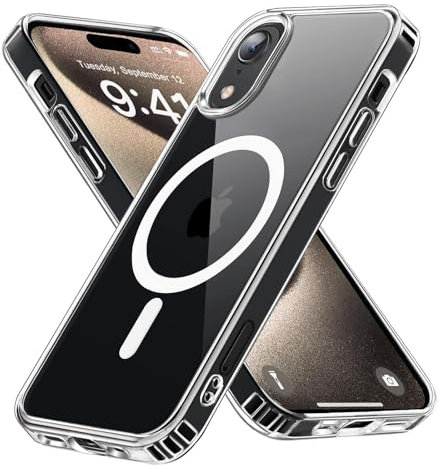 S. Tedazo Magnetic for iPhone XR Case Compatible with MagSafe,Not Yellowing,Military Grade Protection,Ultra Thin Shockproof Phone Case for iPhone XR-Clear