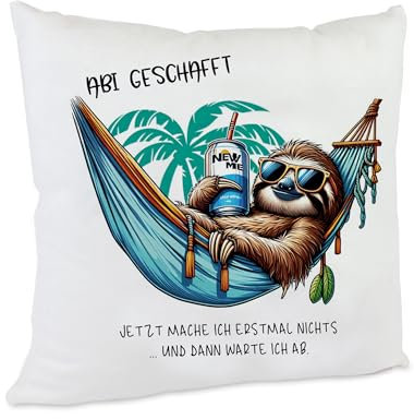 Kissen ABI Faultier Chill-Out Geschenk Abiturient Abiturientin bestanden (Faultier)