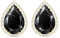 Linawe Black Earrings for Women, Gold Stud Earrings, Imitation Diamond Cubic Zirconia Teardrop Rhinestone Crystal Earrings Studs, Statement Unique Dainty Costume Jewellery Vintage