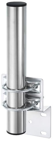 sourcing map Antenna Pole Mounting Kit-Z-Bracket with Double U-bolt Clamp and 308mm Tube for Outdoor Antenna