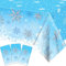 Schneeflocken Tischdecke 3 Stück,220x130cm Rechteckiger Schnee Plastik Tischabdecke für Frozen Geburtstagsdeko Mädchen Geburtstagsparty Frozen Geschenke Party Dekor