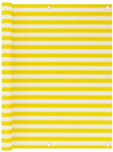 Willood Balkon-Sichtschutz Gelb und Weiß 90x300 cm HDPE