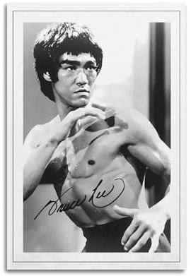 KSOXDAITIP Autogrammposter von Bruce Lee, dekoratives Gemälde, Leinwand, Wandposter und Kunstdruck, modernes Familienschlafzimmer, Dekoration, Poster, 20 x 30 cm