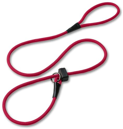 Fenrir Slip Leash 1.4m Professional Dog Training Lead To Stop Pulling, Perfect For Walks, Easy To Use, Spring Loaded Stopper, Light Weight And Durable (Red)