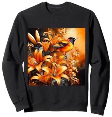Fantasy Mignon Oiseau Orange Lys Sweatshirt