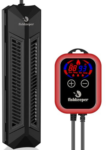 fishkeeper Chauffage Aquarium 800W avec Température Réglable, Affichage LCD Externe et Protection Contre la Surchauffe,Chauffe Eau Convient aux Aquariums d'eau Douce et d'eau de mer de 300L-800L