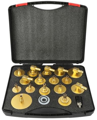 PARAOUTIL 17PCS Bremsenentlüftungsgerät Adapter Set, Hauptbremszylinder-Entlüftungs-Werkzeugsatz für Bremsenentlüfter Auto Bremsenentlüftungsgerät kfz