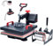 CREWORKS Hitzepresse 15x15, 5-in-1 360-Grad-Schwenk-Shirt-Druckmaschine mit digitaler Steuerung, 38x38cm Transferpresse mit Zwei Heizrohren für Tassen, Hüte, Platten und Kappen