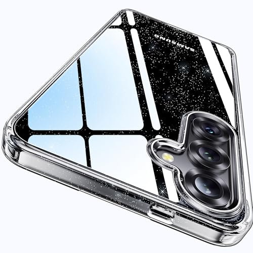 CASEKOO Crystal Clear for Samsung S25 Case [Never Yellow] [Military Grade Protection] Shockproof Protective Phone Case Transparent Thin Slim Cover for Samsung Galaxy S25 Case 6.2'' - Glitter