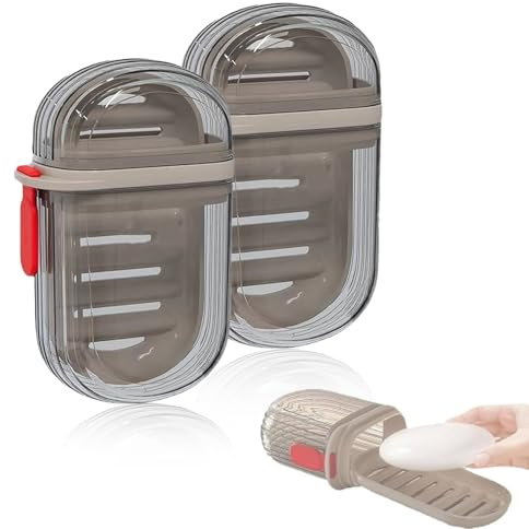 2 StüCk Seifenbox, Seifendose Reise, Reise Seifendose, Versiegelt Und Auslaufsicher Seifenschalen Mit Abtropfgitter,Geeignet FüR Zuhause, Bad, Reisen, Camping Und Den AußEnbereich