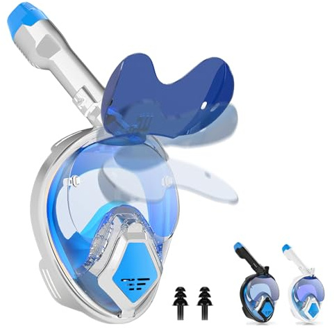 Schnorchelmaske Faltbar Anti-Fog CO2-Sicher Snorkel Mask, Tauchmaske Vollmaske, Schnorchelset Alternative, tauchmaske für Jugendliche und Erwachsene (s/m)
