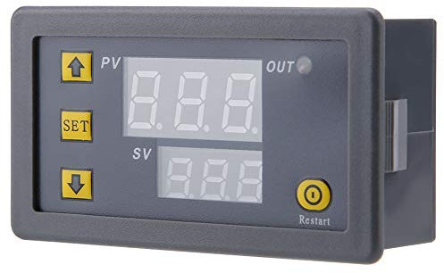 LED Digital Temperature Controller Thermostat Switch Sensor Meter DC 12V 24V with Cooling Heating Mode for Constant Temperature Control (24V red and blue display)