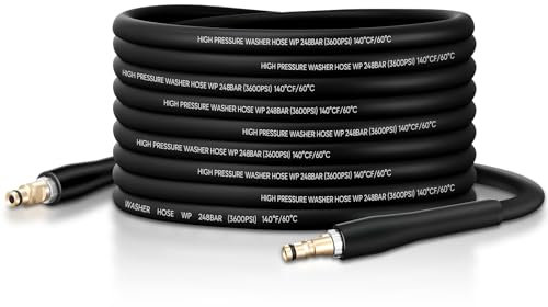 Ampvolts 10M Tuyau de Nettoyeur Haute Pression 10M Résistant aux Plis – 250 Bar / 3600 PSI, Tuyau de Rechange Ultra Flexible pour Karcher Série K2 K3 K4 K5 K6 K7, Utilisable par Tous les Temps
