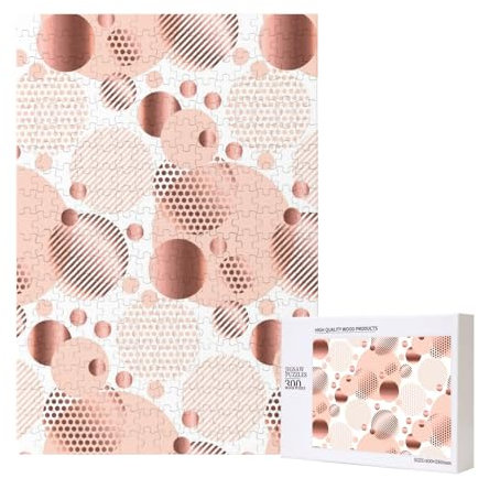 Rose Gold Wave,300 Teile Holzpuzzle Familienspiel Puzzle für Erwachsene und Jugendliche