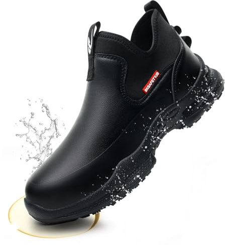 Zapatos de Chef Cocina Antideslizantes Hombre Mujer Zapatillas de Trabajo Impermeable Ligeros Zapatos Sanitarios y de Hostelería para Hombre Negro 41 EU