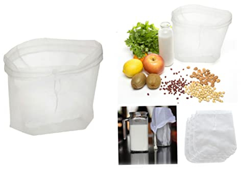 FIXOSHEE Premium Reusable Soy Milk Filter Bag Multi Function Nut Milk Strainer for Yogurt Cheese Fruit Juice and Plant Based Fine Mesh Cotton Filter Pouch for Easy Cleaning and Quick
