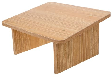 Veemoon Tabouret en Bois Repose-pieds Petit Modèle, Marchepied Incliné en Chêne Rustique, Support Stable pour Toilettes et Salle de Bain, Aide la Mobilité pour Adultes, Usage Domestique