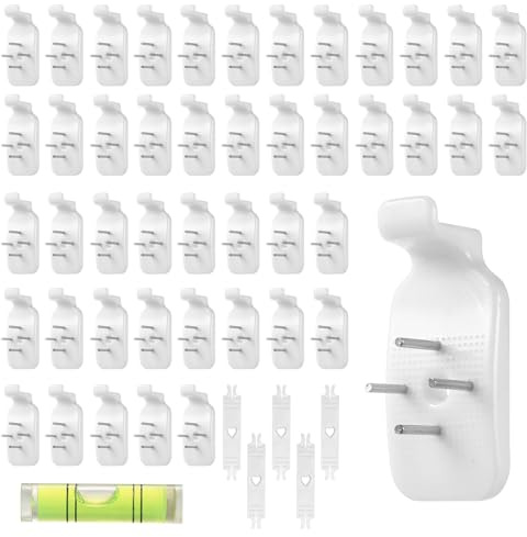 51 Pcs Non-Trace Picture Hooks Kit,Picture Hanging Hooks for Hard Walls