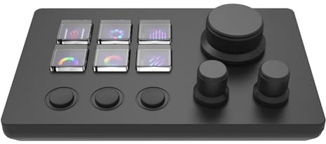 Gramigg Tastatur mit LED-Hintergrundbeleuchtung mit 12 programmierbaren und 3 Reglern für Stream-Steuerung, Deck-Tastatur verbessert die kreative Steuerung, anpassbar