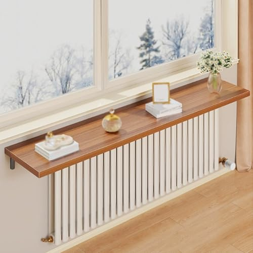 Tablette de Radiateur en Bois, Étagère Rectangulaire Murale, Cache-radiateur, Convient pour le Salon, L'hôtel, le Bureau, le Couloir(90x20cm/35x8in)