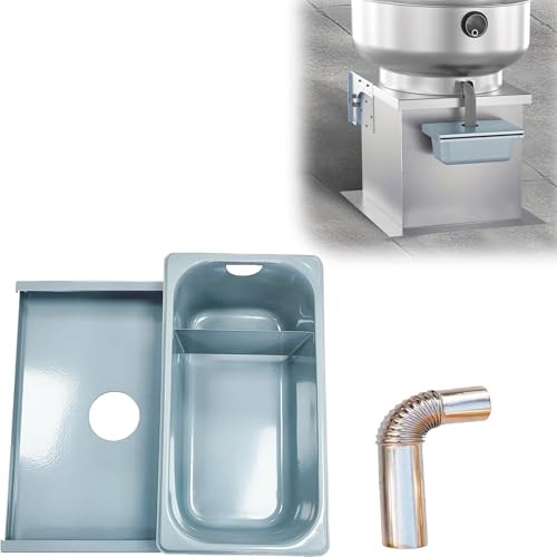 JunSenx Restaurant Canopy Hood Exhaust Fan Grease Box with Downspout – Aluminized Metal Hood Accessory industrial hood grease catcher