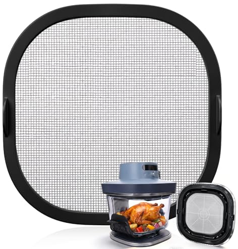 Juome Silicone Splatter Shield for Ninja Crispi Pro AS101 Air Fryer- Heat-Resistant Splash Guard for Ninja Crispy Pro Accessories, Splatter Screen for Glass Airfryer Replacement Parts