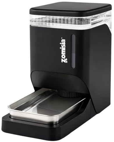 ZOMISIA Automatischer Schwerkraft-Wasserspender für Hunde, 6L Schwarz | GroBe Kapazitat, Edelstahlschüssel und Filter, Haustier Wasserspender mit BPA-frei Geräuschlos