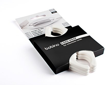 Bobino Cord Wrap Large – Confezione da 3 – Bianco | Per computer portatili, caricabatterie, cavi di prolunga e altri cavi domestici