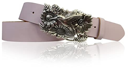 FRONHOFER Damen Ledergürtel 4 cm Kolibri Gürtelschnalle silber, echt Leder, 18171