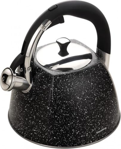 Flötenkessel Wasserkessel Edelstahl Inox Marmorbeschichtung 3.0L Klausberg KB-7259