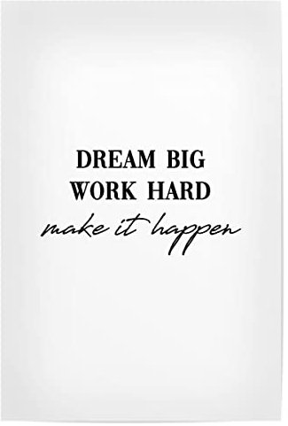 artboxONE Poster 60x40 cm Typografie Dream Big Work Hard - Bild Motivation Inspiration Make it Happen