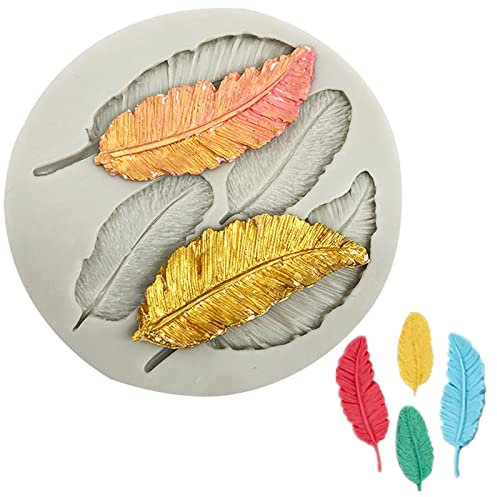 Feather Mould, Silicone Chocolate Mold Chocolate Feather Baking Cake Mould Fondant DIY Decorating Tools Feather Type for Kitchen Homemade Birthday Cake Christmas Party Dessert