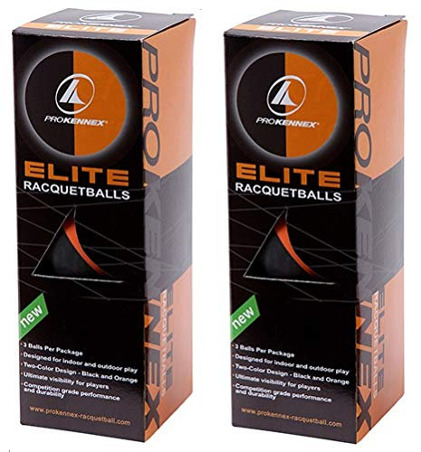 PROKENNEX 6 Elite Schlägerbälle Halbschwarz Halborange für Innen und Außen maximale Sichtbarkeit